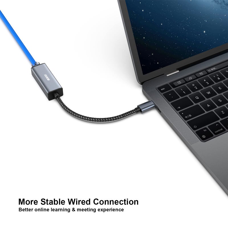 BENFEI USB-C to Ethernet Adapter, USB Type-C (Thunderbolt 3/4) to RJ45 Gigabit Ethernet LAN Network Adapter Compatible with iPhone 15 Pro/Max, MacBook Pro/Air 2023, iPad Pro,iMac, S23, XPS 17 and More - Image 3
